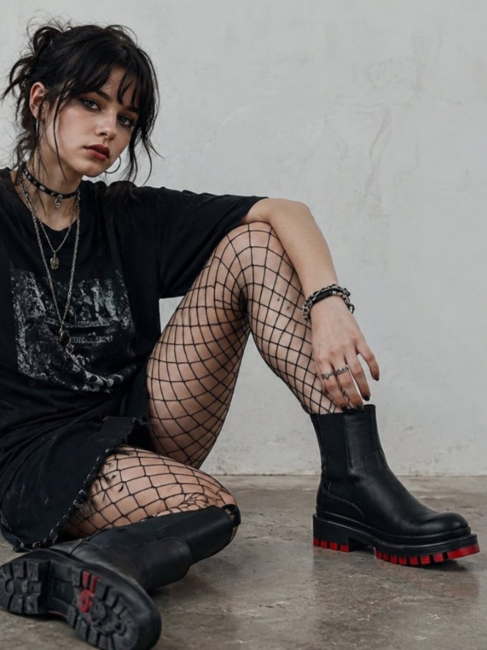 Zara | Shoes | Zara Platform Combat Boots Eu 35 5 Black Red Chunky